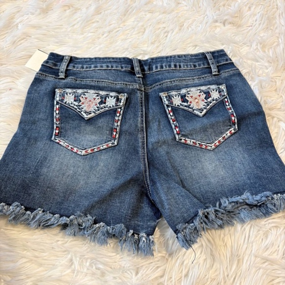 Flamingals jeans shorts for women summer stretchy Y2K shorts embroidered pocket